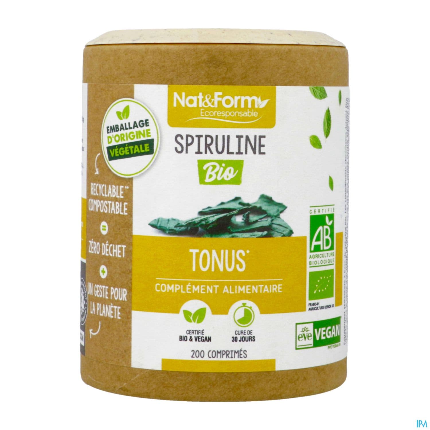 Nat Et Form Ecoresponsable Spiruline Bio Comprime 200