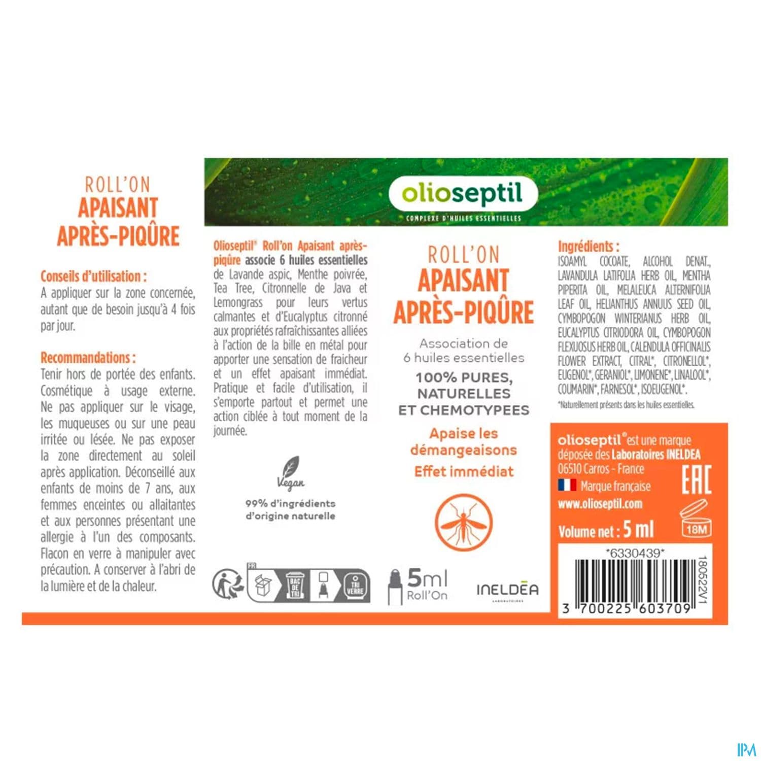 Ineldea Olioseptil Roll On Apres Piqure 5ml