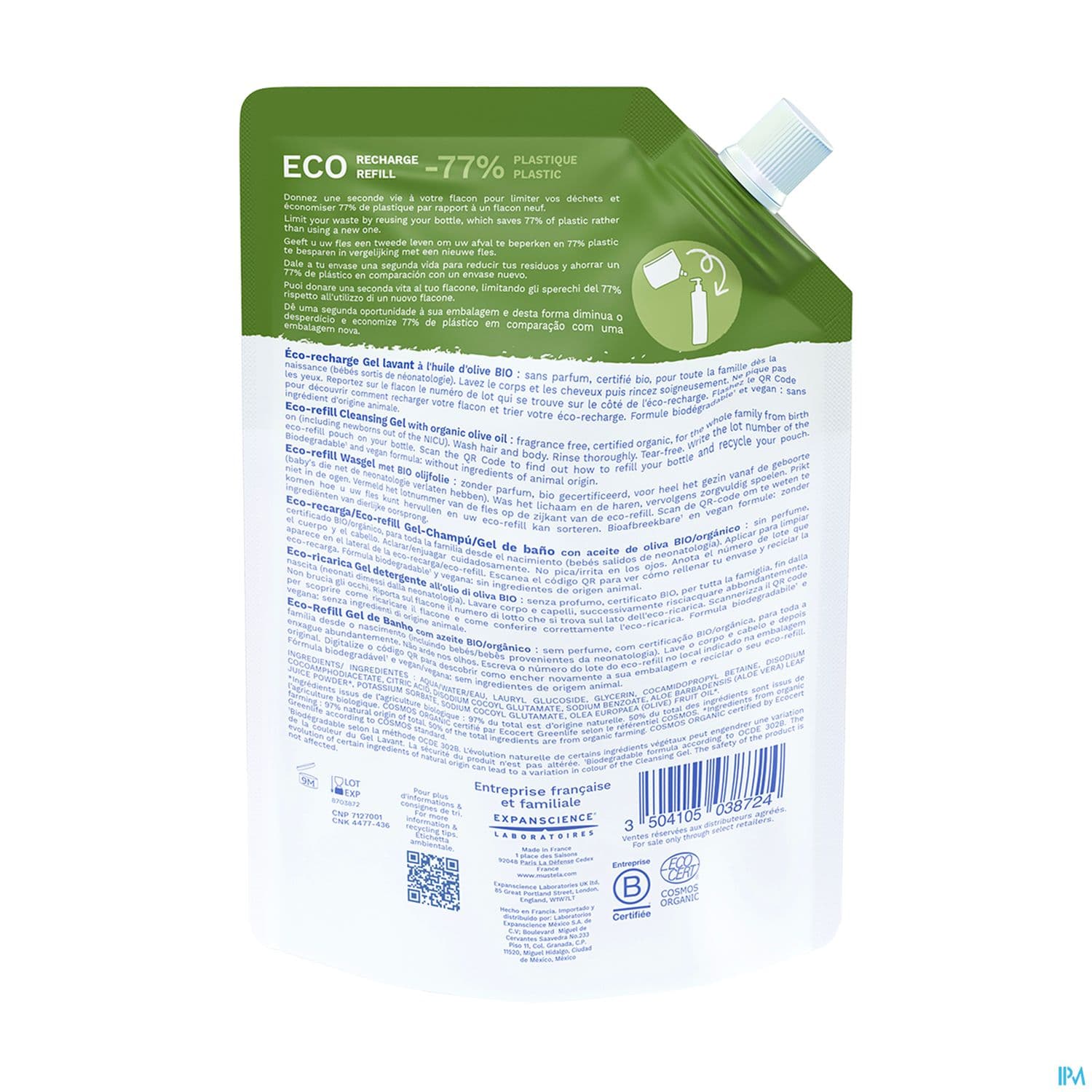 MUSTELA BIO GEL LAV CORPS/CHEV REC