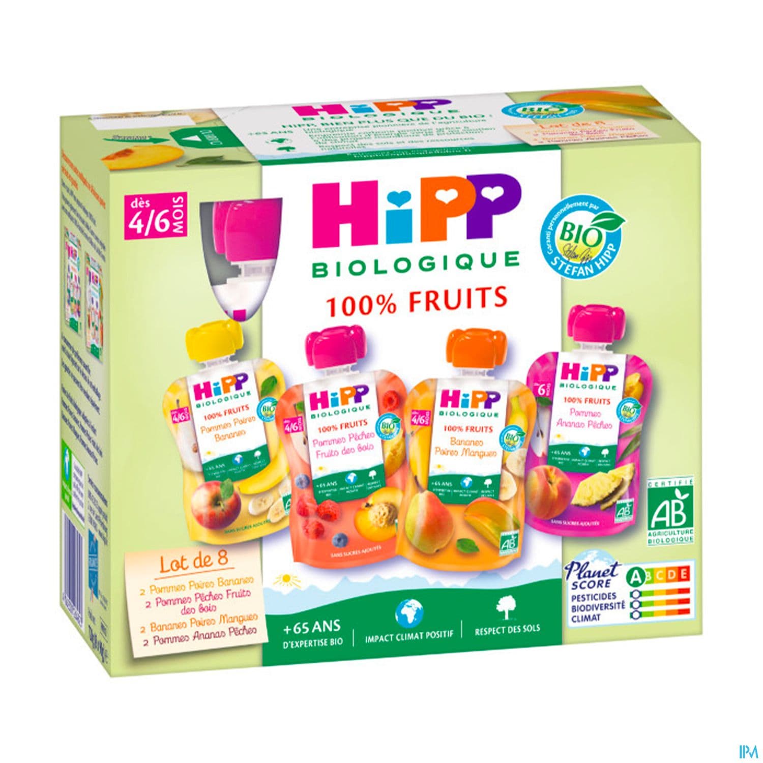 Hipp Gourdes 100% Fruits Multipack 4varietes 6mois Bio Gourde 90g X8 — Pharmacie Aoun la glacière by Nexum