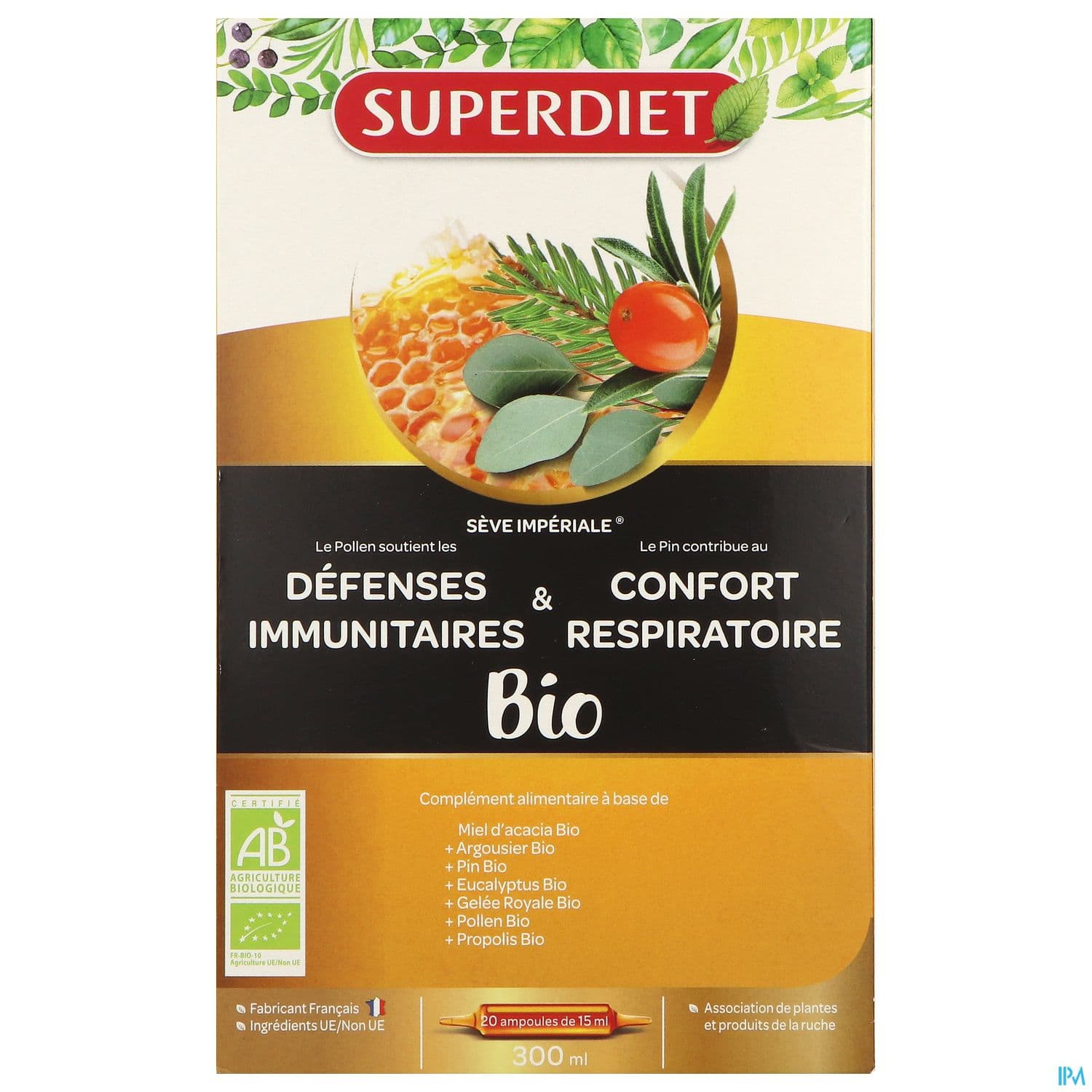 Superdiet Immunite Et Respiration Bio Ampoule Buvable 15ml 20