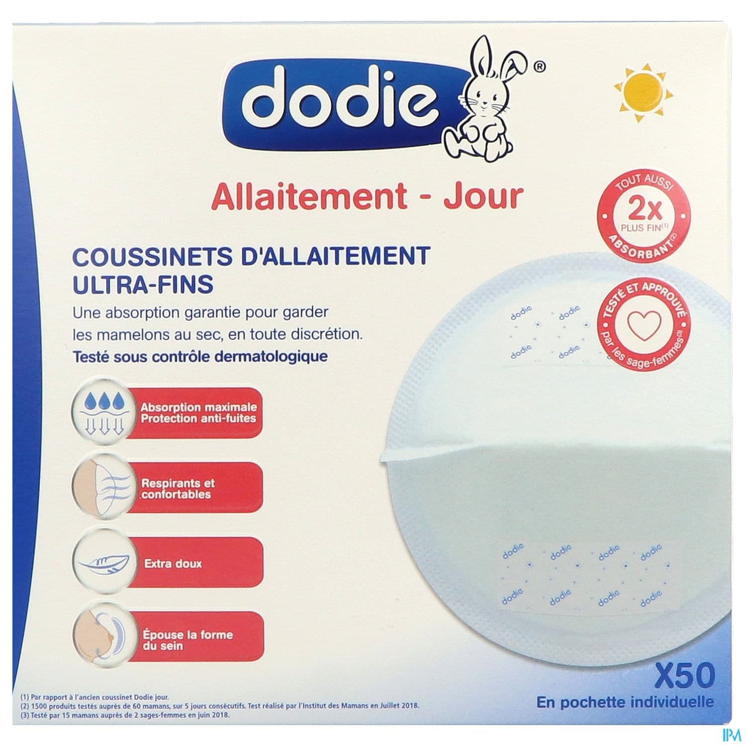 Dodie Coussinet Allaitement Slim Jour Pochette Individuelle 50
