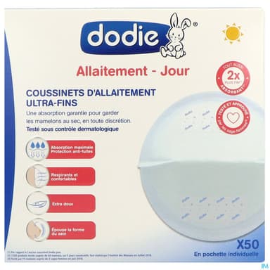 Dodie Coussinet Allaitement Slim Jour Pochette Individuelle 50
