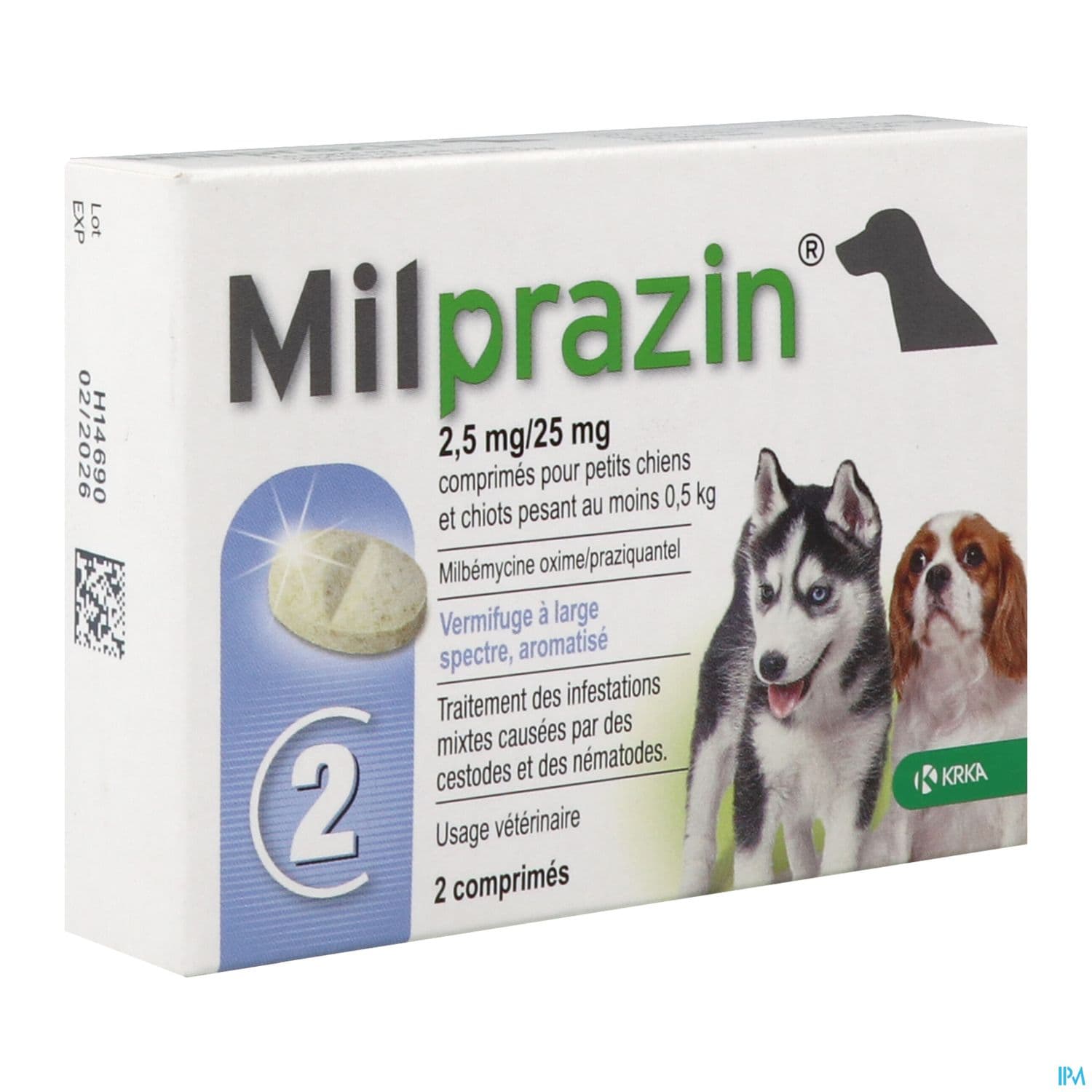 Milprazin 2mg5/25mg Chien Comprime 2
