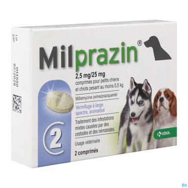 Milprazin 2mg5/25mg Chien Comprime 2