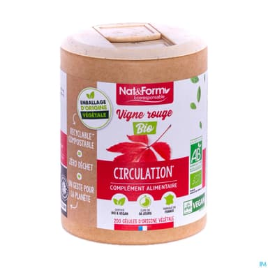 Nat Et Form Ecoresponsable Vigne Rouge Bio Gelule Vegetale 90
