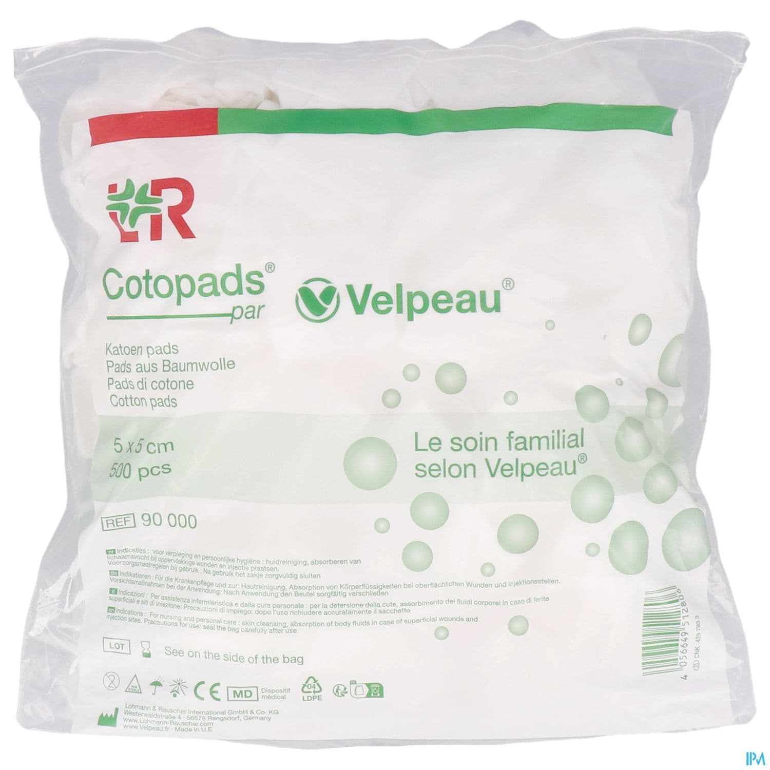 Velpeau Cotopads Carre Coton 5cm X 5cm 500