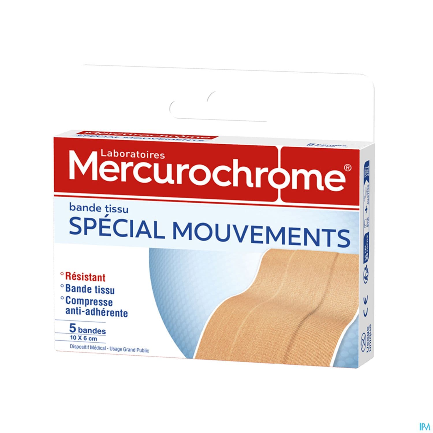 MERCUROCHROME BDE TISSU 10CMX6CM 5 — Pharmacie Lafayette Bordeaux