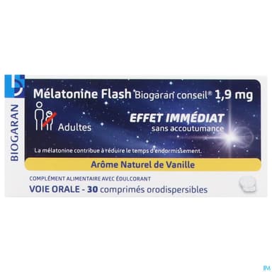 BIOGARAN MELATONINE FLASH 1,9MG 30