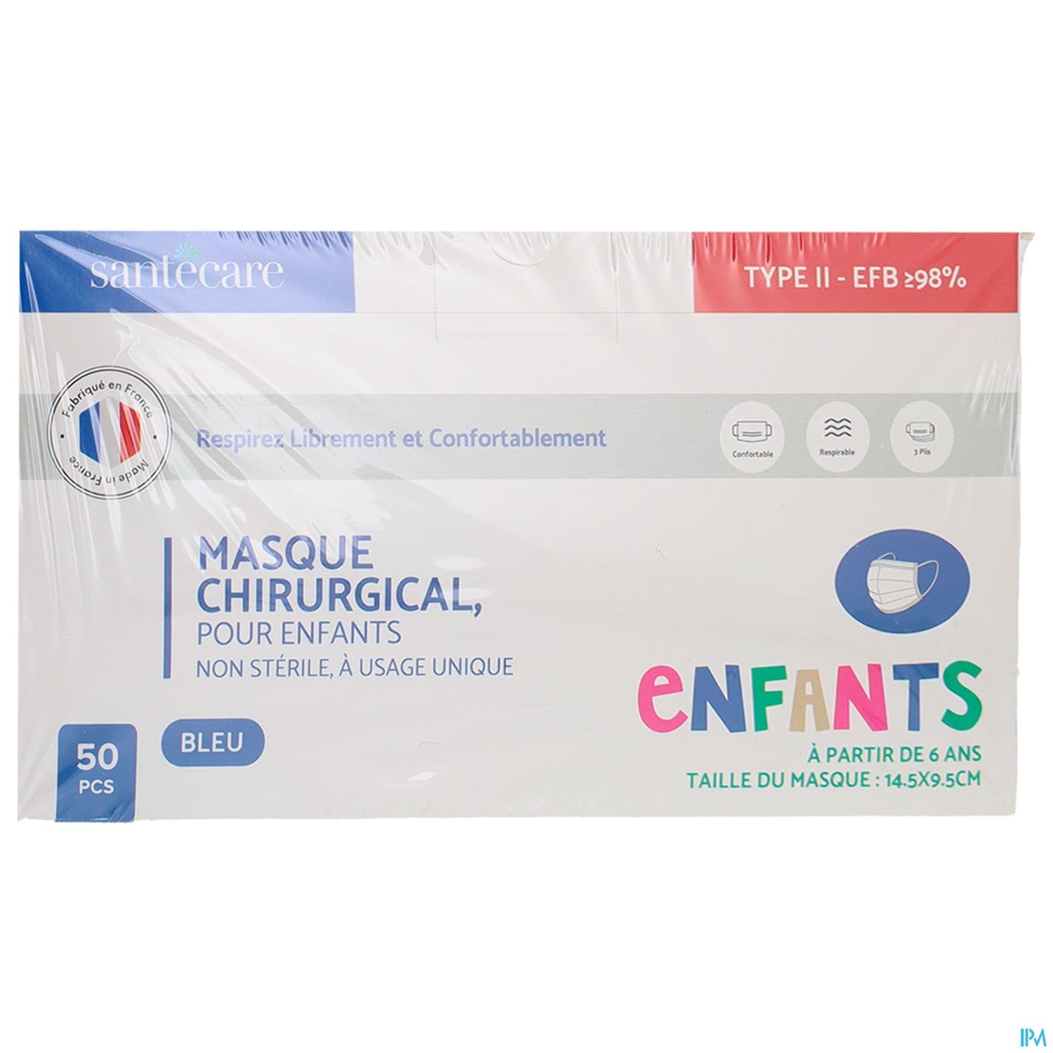 Eurasia Enfant Bleu Made In France Masque Chirurgical Type Ii
