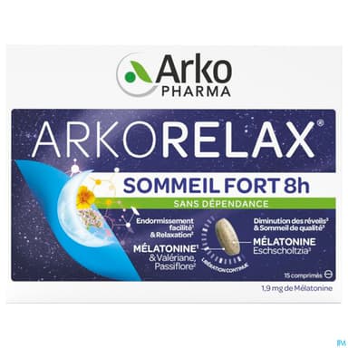 Arkopharma Arkorelax Sommeil Fort 8h Comprime 15