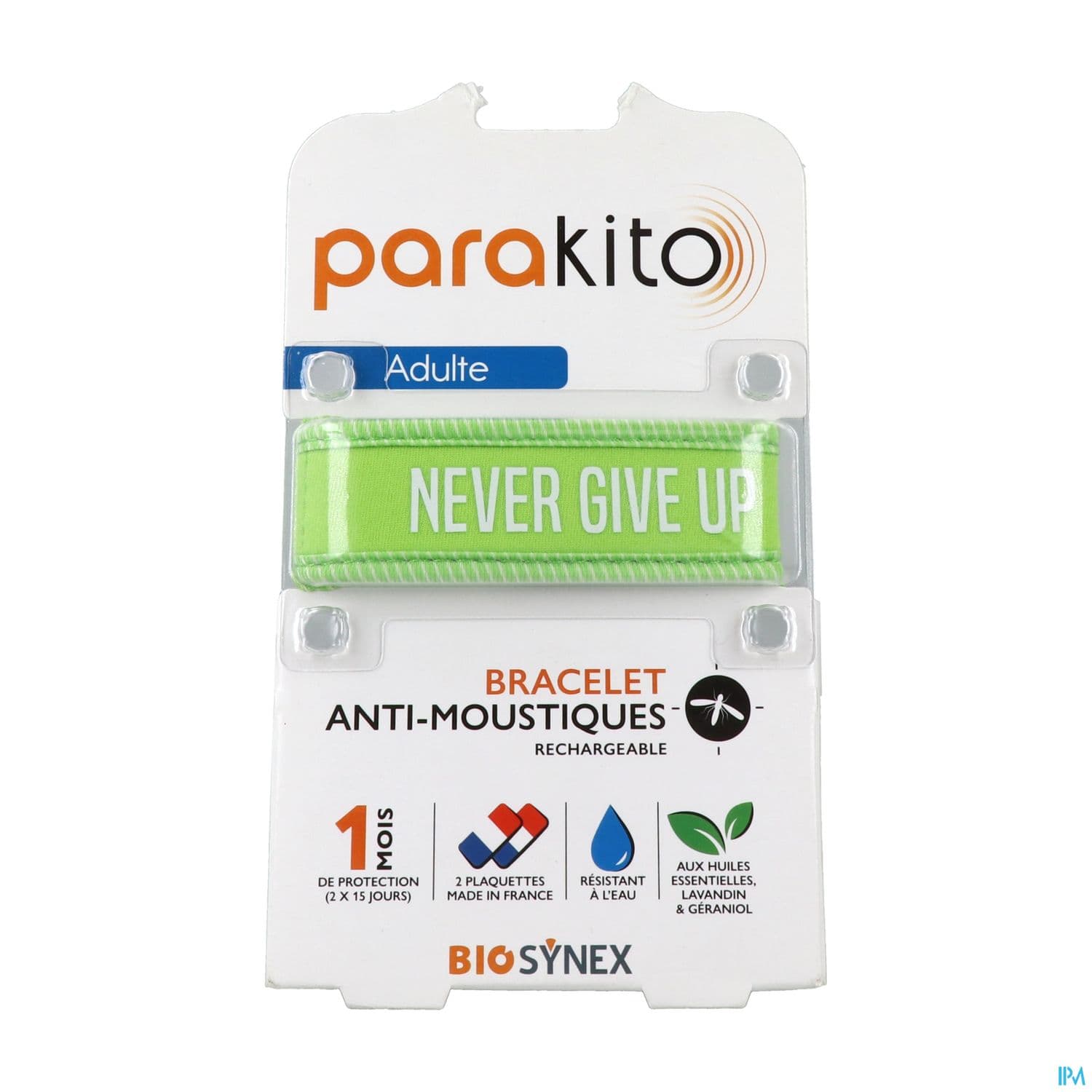 Parakito Bracelet Antimoustique Rechargeable Adulte Never Give Up