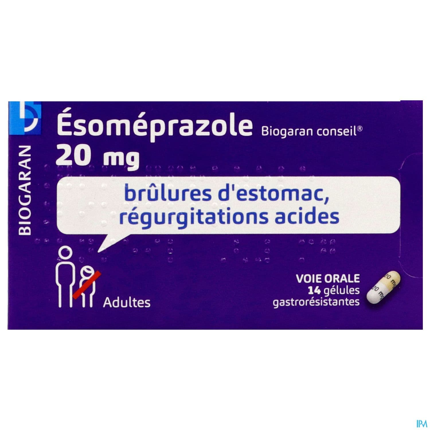 Esomeprazole Biogaran Conseil 20mg Gelule Gastroresistante 14