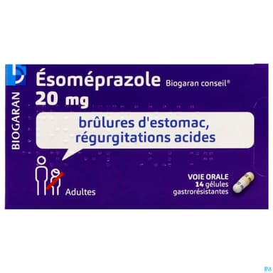 Esomeprazole Biogaran Conseil 20mg Gelule Gastroresistante 14