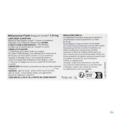 BIOGARAN MELATONINE FLASH 1,9MG 30