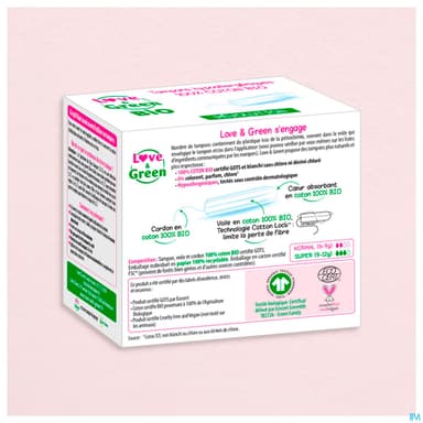Love Green Bio Tampon Hypoallergeniques Digitaux Normal X16