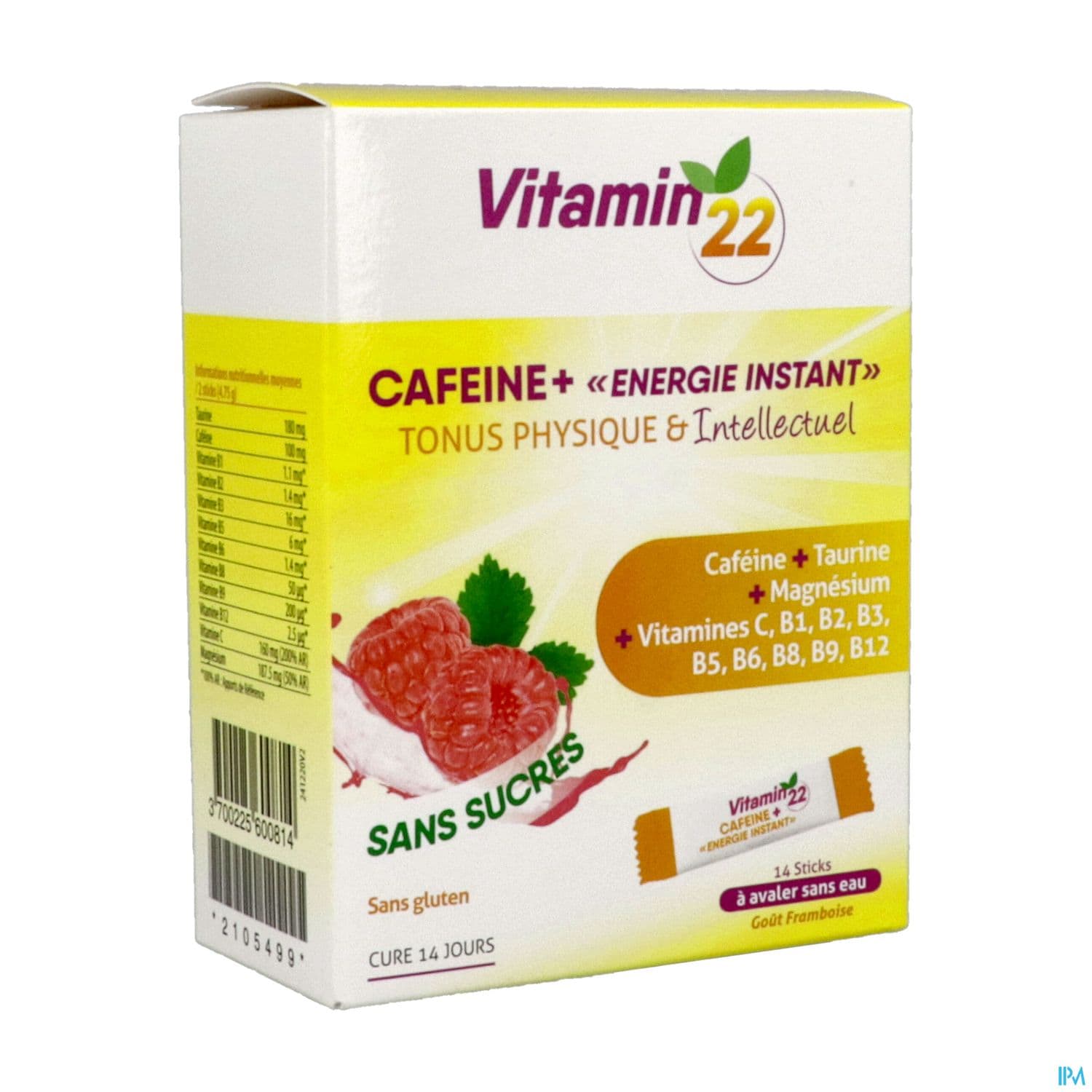 Ineldea Vitamin 22 Cafeine+ Energy Instant Poudre Stick 14