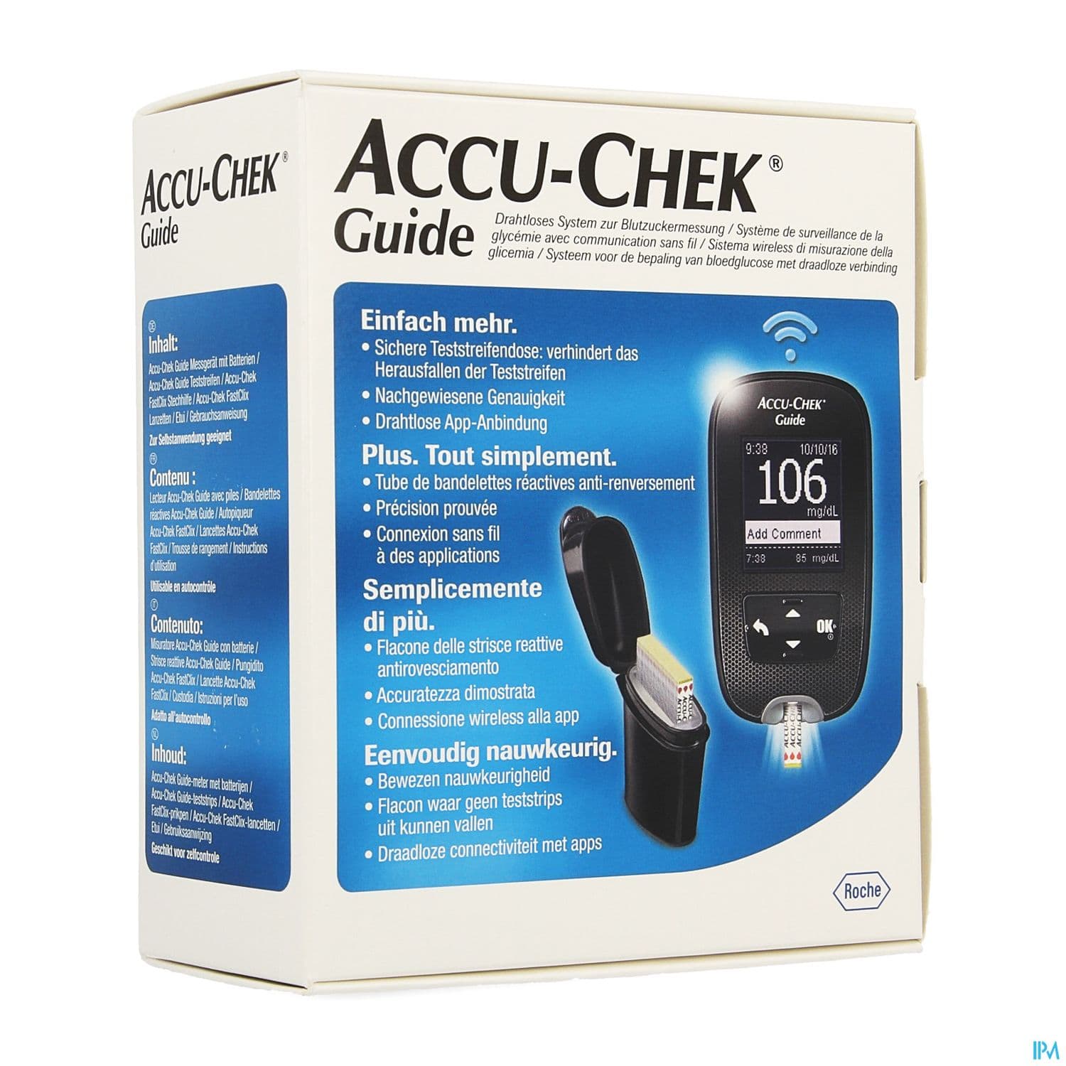 ACCU CHEK GUIDE Lecteur glyc mg/dl Kit — Pharmacie Européenne 24/24 de la place de clichy