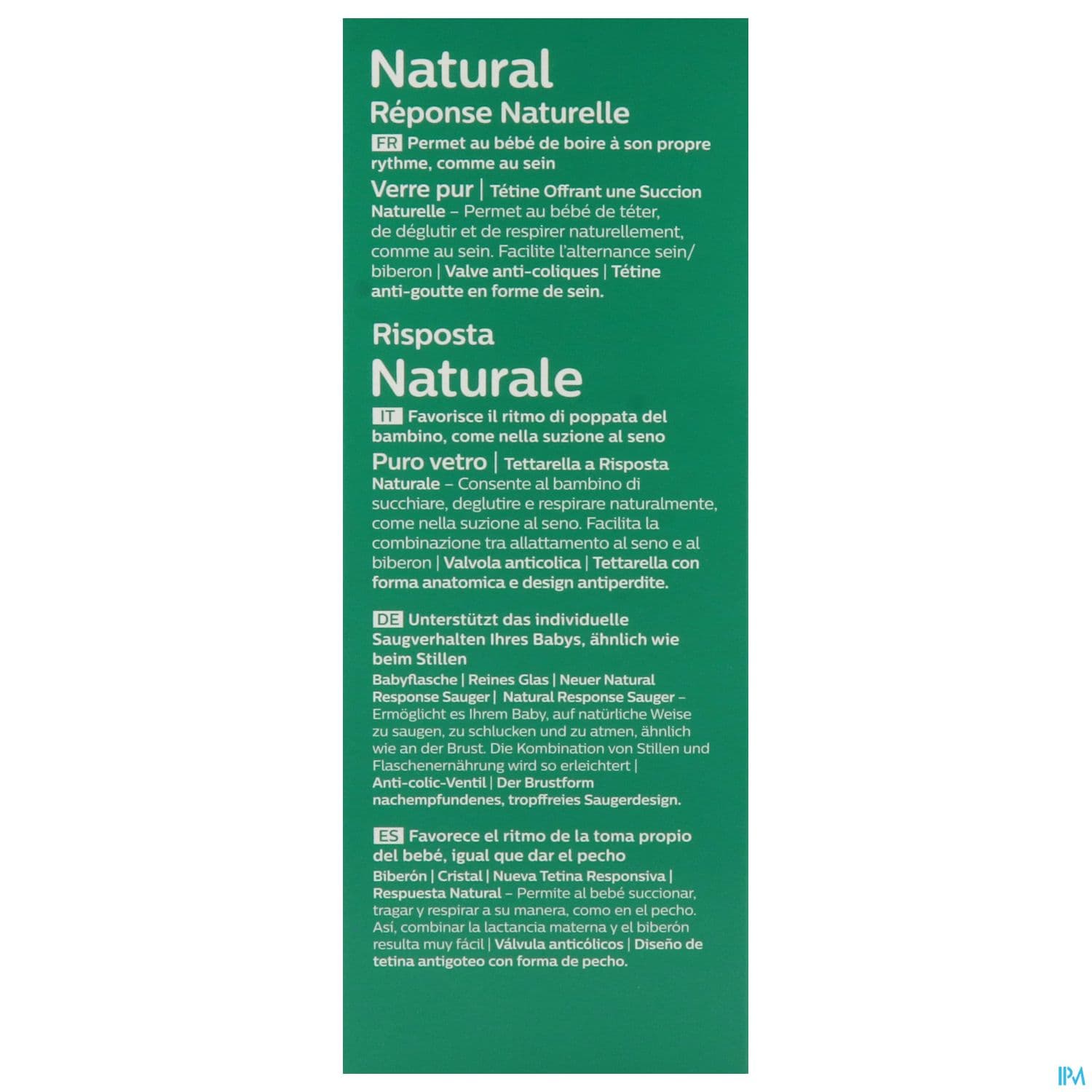BIB AVENT NAT RESPONSE VERRE 240ML