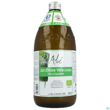 Ciel Azur Puraloe Pur Jus Aloe Vera Pasteurise Bio 1l