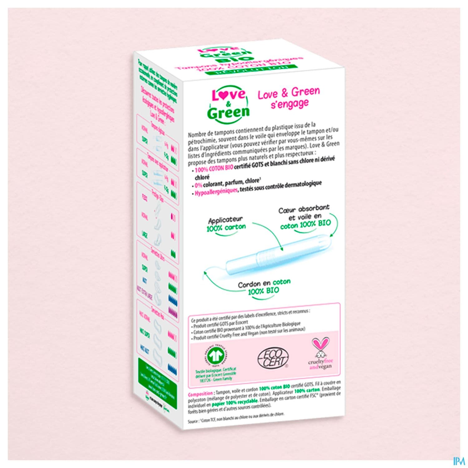 LOVE&GREEN TAMPON APPLIC NORMAL 16