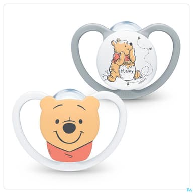 Nuk Sucette Silicone Space 0/6m Winnie l'ourson X2