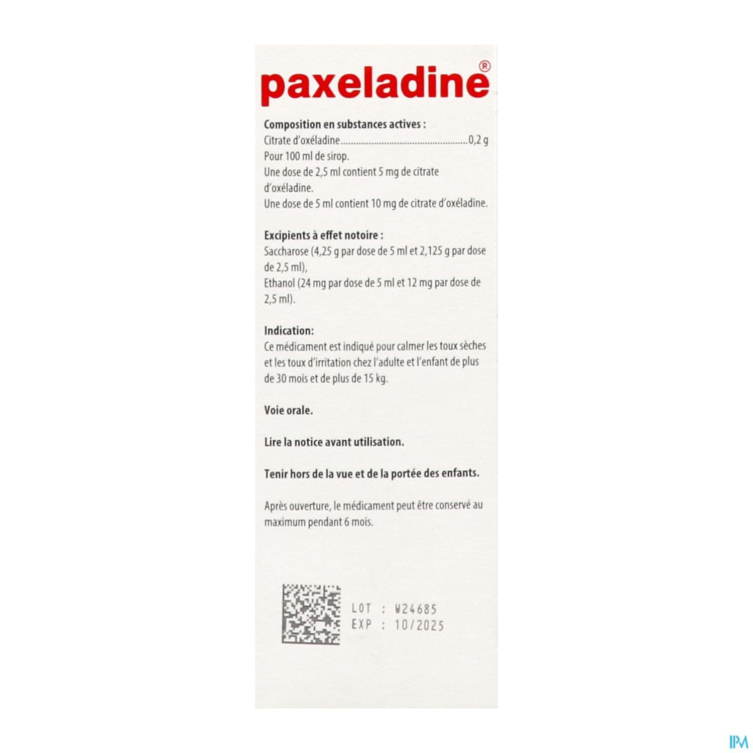 Paxeladine 0.2% Sirop 100ml