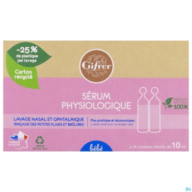 Gifrer Serum Physiologique Solution Nasale Ophta Bebe 10ml 24