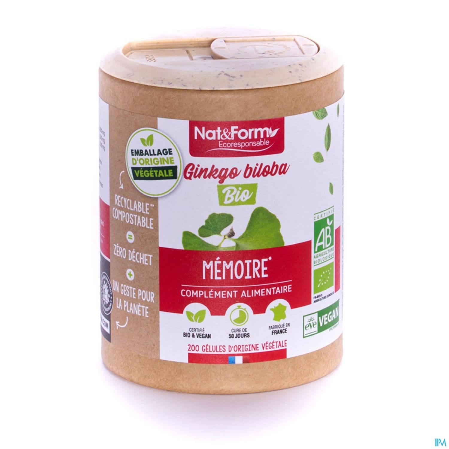 Nat Et Form Ecoresponsable Ginkgo Biloba Bio Gelule Vegetale 200