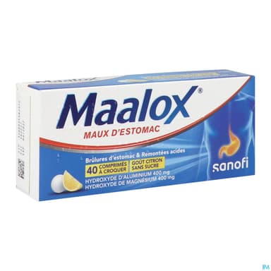 Maalox Maux Estomac Sans Sucre Comprime A Croquer Citron 40