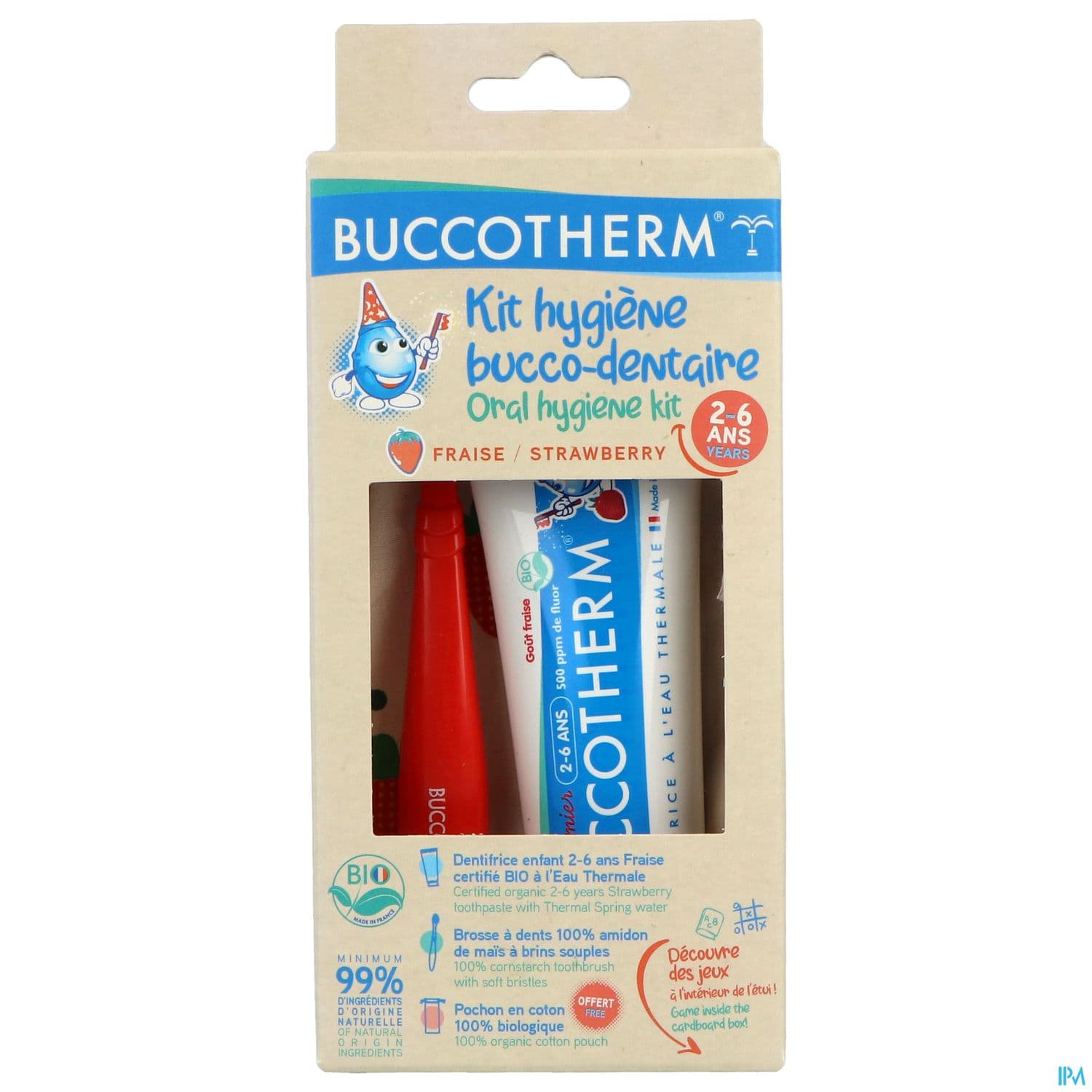 Buccotherm 2/6ans Dentifrice Fraise Bio 50ml + Brosse A Dents