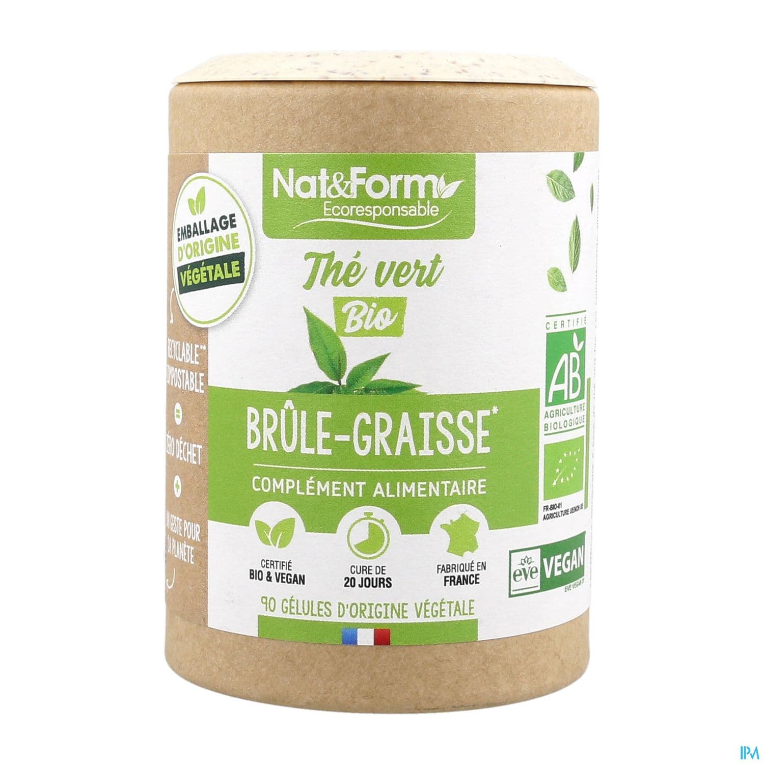 Nat Et Form Ecoresponsable The Vert Bio Gelule Vegetale 90