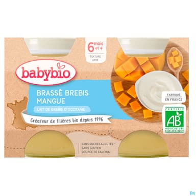 Babybio Brasse Au Lait De Brebis D'occitanie Mangue 6m 130g X2
