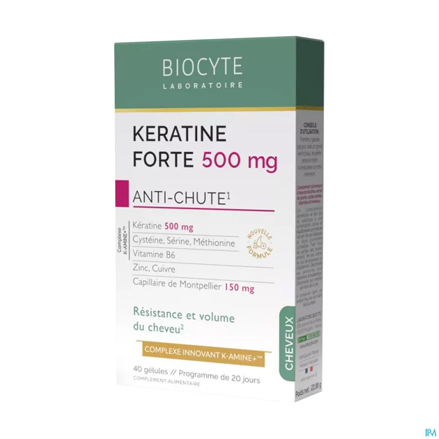 Biocyte Keratine Forte 500mg Antichute Gelule 40