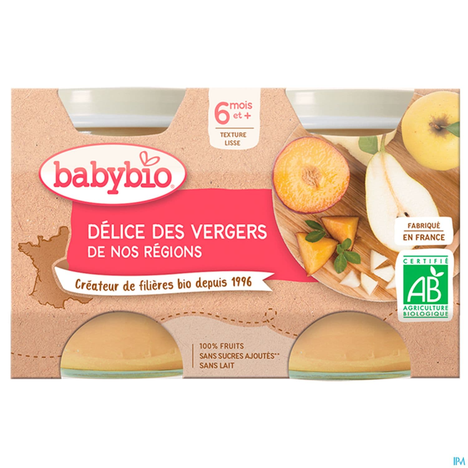 BABYBIO DELICE DE FRUITS 2X130G