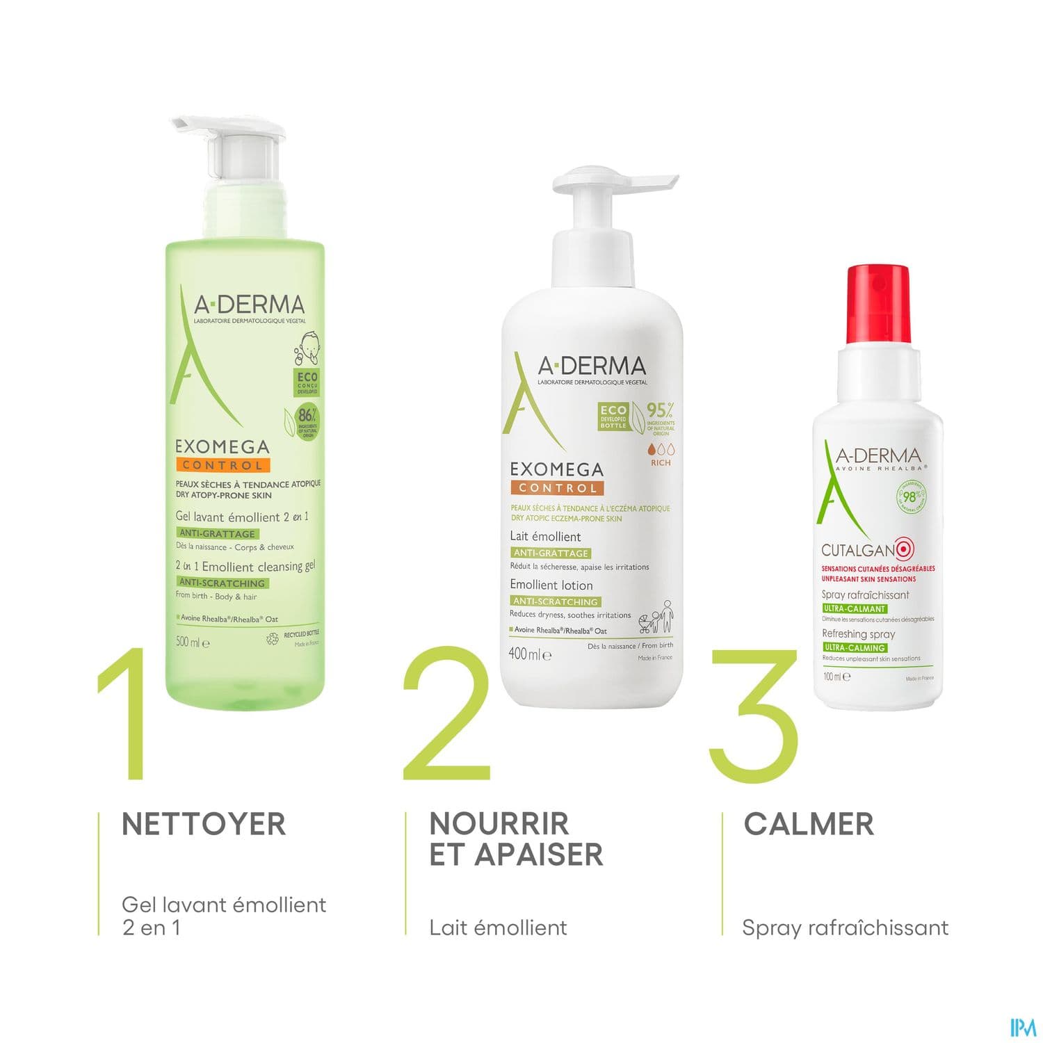 A Derma Exomega Control Gel Lavant Emollient 2en1 Antigrattage 500ml