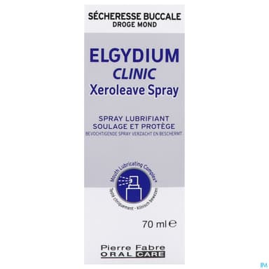 Elgydium Clinic Xeroleave Spray Buccal Lubrifiant Pour Bouche Seche Dispositif Medical 70ml