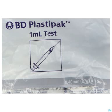 Bd Plastipak Seringue Test 1ml Aig Intraderm 10