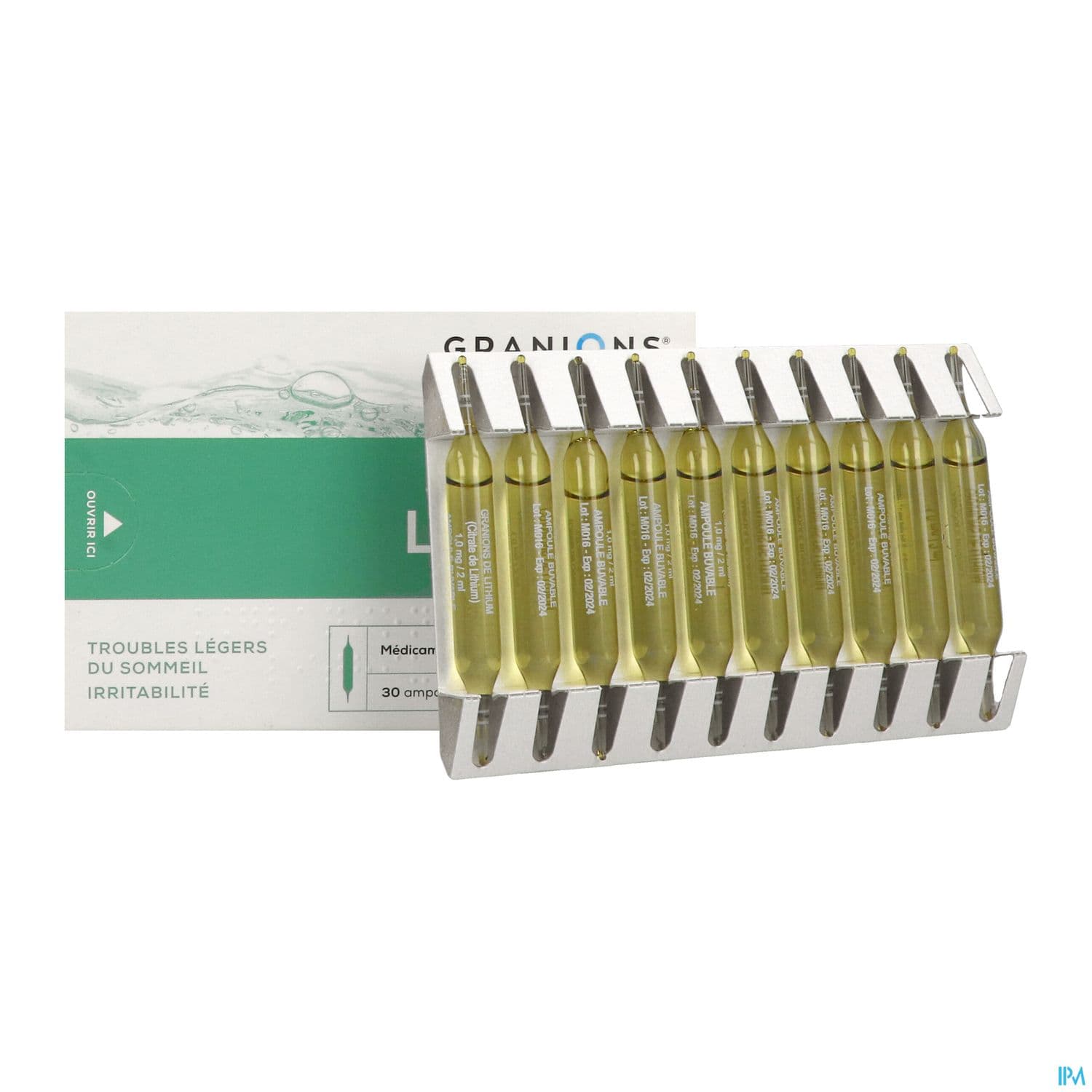 Granions Lithium 1mg/2ml Solution Buvable Ampoule 30