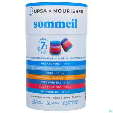 Upsa X Nourished Sommeil 7en1 Gommes 30