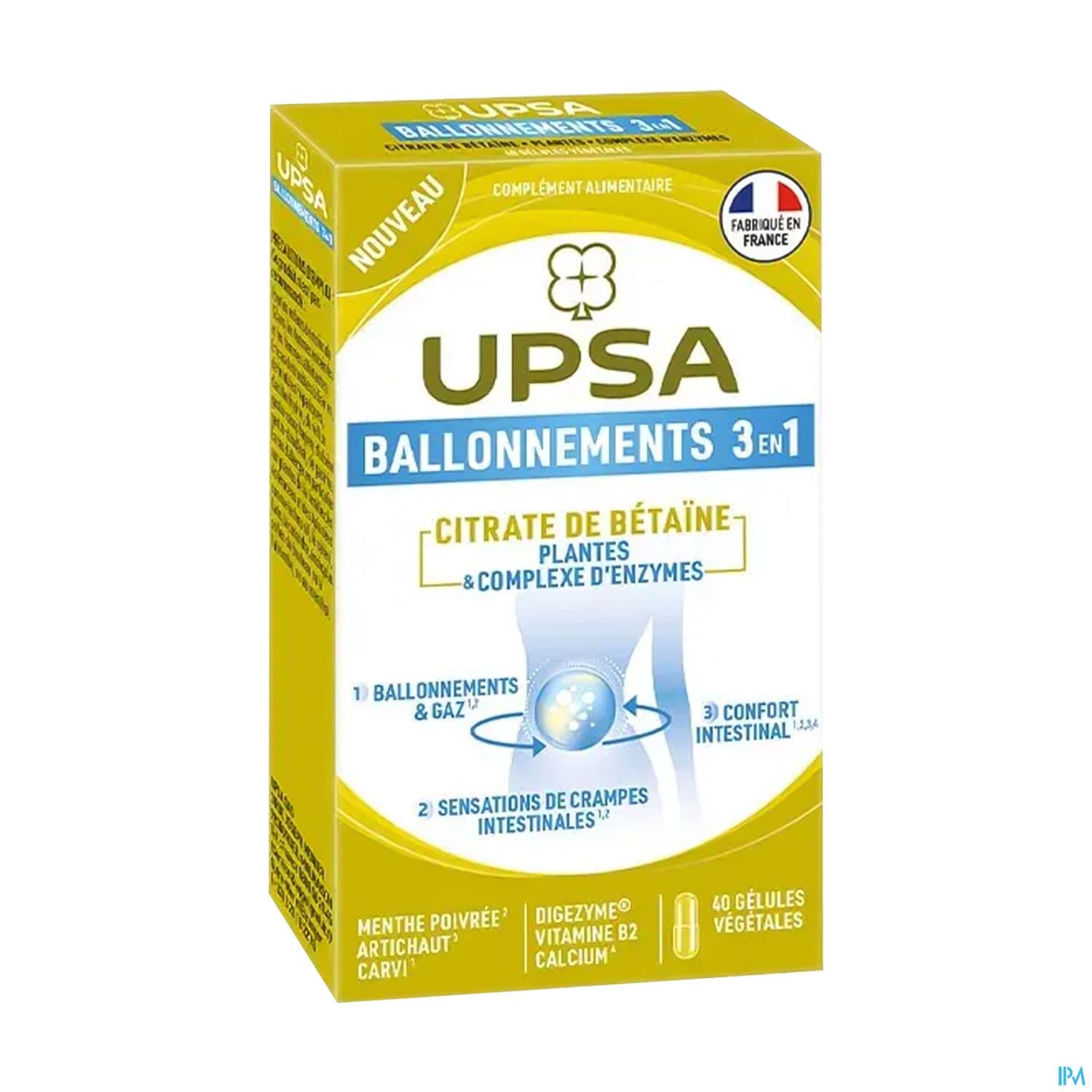 UPSA BALLONNEMENTS 3EN1 GELULE 40