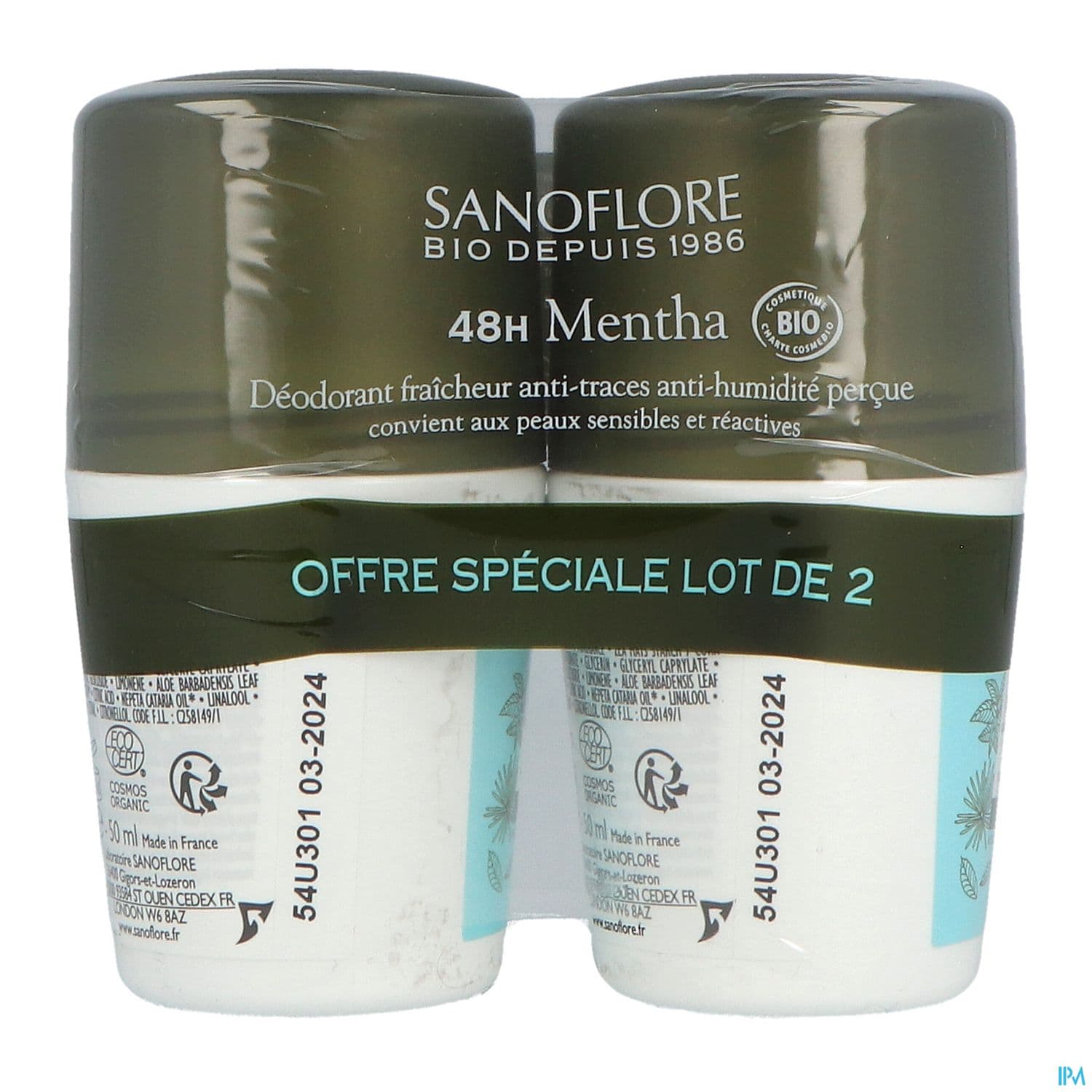 SANOFLORE DEOD 48H MENTHA 50MLX2