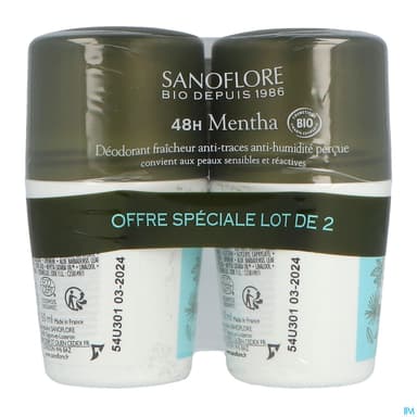 SANOFLORE DEOD 48H MENTHA 50MLX2
