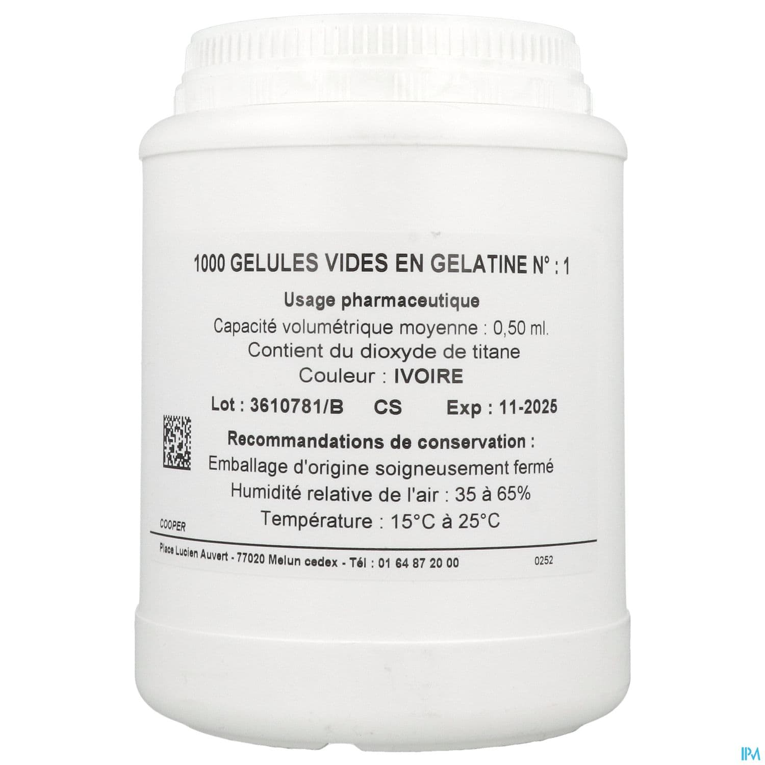Cooper Lga Gelule Vide Opaque Ivoire 1 0ml50 1000