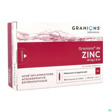 GRANIONS ZN 15MG/2ML S BUV 30AMP/2ML