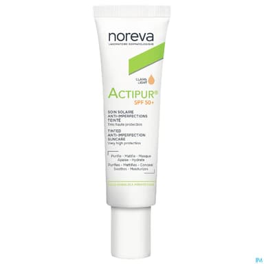 Noreva Actipur Soin Solaire Antiimperfections Spf50+ Teinte Claire 40ml