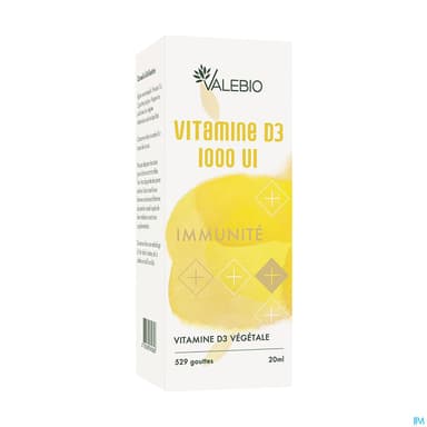 Valebio Vitamine D3 1000ui Immunite 20ml