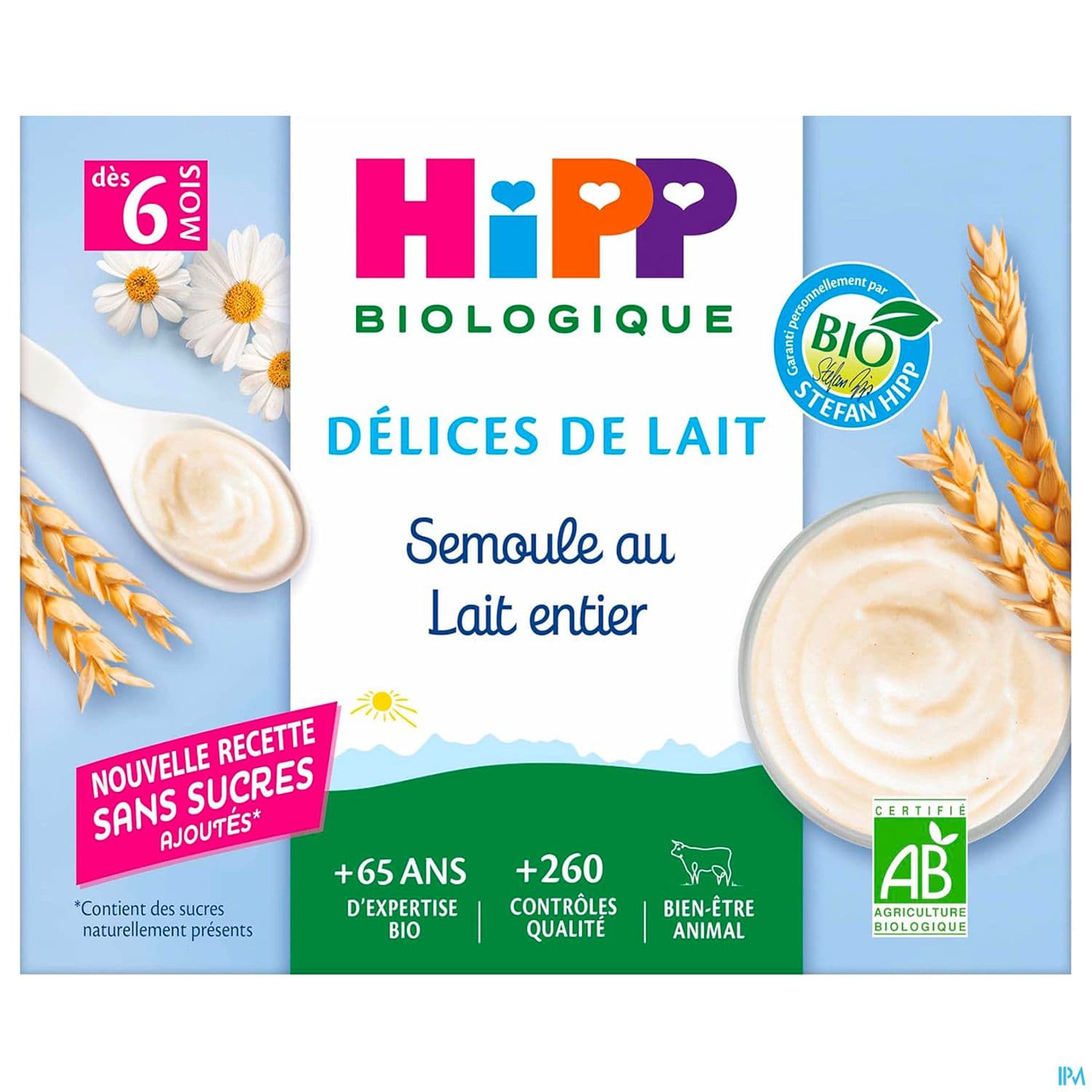 HIPP SEMOULE LAIT VANILLE 100G X4
