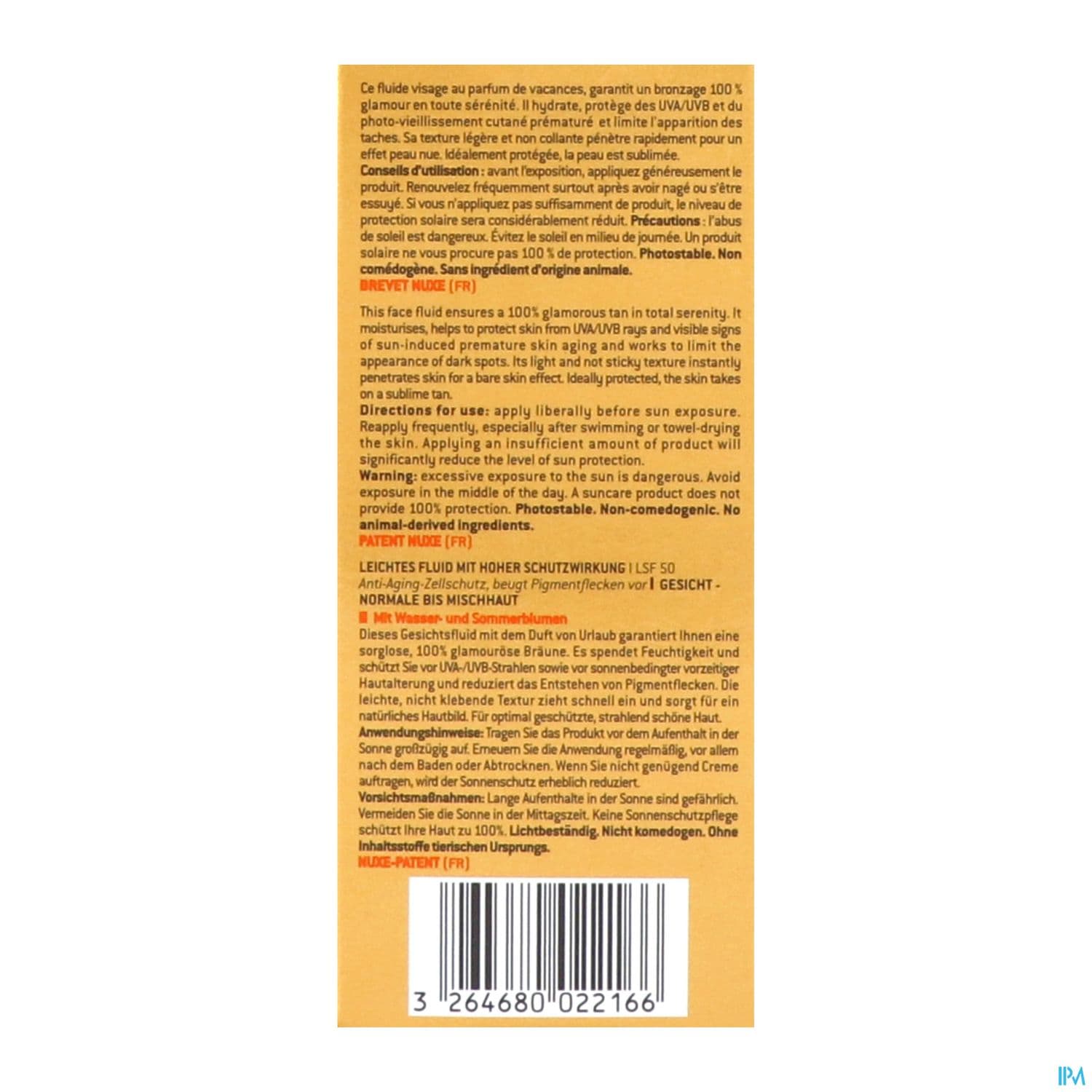 NUXE SUN FLUID LEG SPF50 50ML
