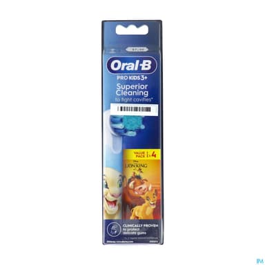 Oral B Pro Kids3+ Brossette Pour Brosse A Dents Roi Lion X4